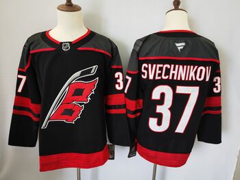 #37 SVECHNIKOV Carolina Hurricanes  Black Alternate stitched hockey Jersey MEN WOMEN YOUTH S-6XL SIZE