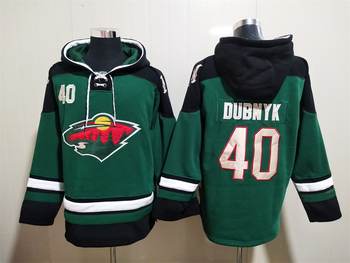 #40 DUBNYK Minnesota Wild  stitched hoodie jersey MEN WOMEN YOUTH S-6XL SIZE
