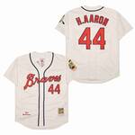 #44 HANK AARON SIGNED MITCHELL & NESS 1963 THROWBACK JERSEY