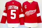 #5 Nicklas Lidstrom Detroit Red Wings stitched hockey jersey