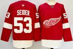 #53 Moritz SeiderDetroit Red Wings stitched hockey jersey red MEN WOMEN YOUTH S-6XL SIZE