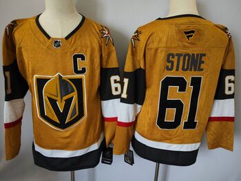 #61 Mark Stone Vegas Golden Knights stitched hockey jersey with C patch-gold MEN WOMEN YOUTH S-6XL SIZE