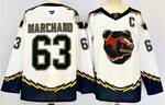 #63 Brad Marchand white Boston Bruins stitched hockey jersey