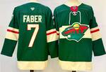 #7 Brock Faber Minnesota Wild stitched hockey jersey-green