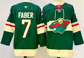 #7 Brock Faber Minnesota Wild  stitched hockey jersey-green MEN WOMEN YOUTH S-6XL SIZE