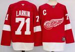 #71 Dylan Larkin Detroit Red Wings stitched hockey jersey Red with C patch