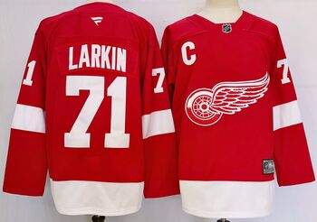 #71 Dylan Larkin Detroit Red Wings stitched hockey jersey Red with C patch MEN WOMEN YOUTH S-6XL SIZE
