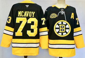 #73  Charlie McAvoy Black Boston Bruins 100th Anniversary Premier Breakaway hockey jersey MEN WOMEN YOUTH S-6XL SIZE