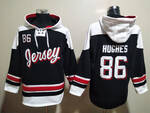 #86 Jack Hughes New Jersey Devils Breakaway stitched hoodie jersey-black MEN WOMEN YOUTH S-6XL SIZE