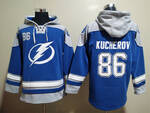 #86 Nikita Kucherov Blue Tampa Bay Lightning stitched hoodie jersey