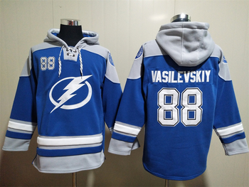 #88 Andrei Vasilevskiy Blue Tampa Bay Lightning  stitched hoodie jersey MEN WOMEN YOUTH S-6XL SIZE