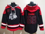 #88 Chicago Blackhawks Patrick Kane stitched hoodie jersey-black