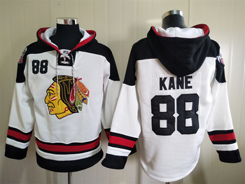 #88 Chicago Blackhawks Patrick Kane stitched hoodie jersey-white MEN WOMEN YOUTH S-6XL SIZE