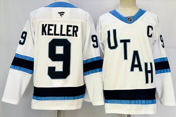 #9 Clayton Keller Utah Hockey stitched hockey jersey with C patch-white MEN WOMEN YOUTH S-6XL SIZE