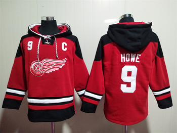 #9 GORDIE HOWE Detroit Red Wings stitched hoodie jersey red MEN WOMEN YOUTH S-6XL SIZE