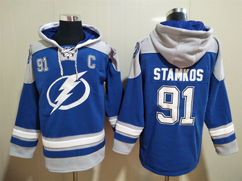 #91 Steven Stamkos Blue Tampa Bay Lightning  stitched hoodie jersey MEN WOMEN YOUTH S-6XL SIZE