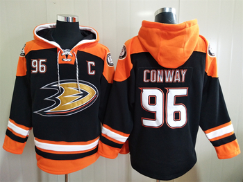 #96 Charlie Conway Ducks Alternate stitched hoodie jersey-black MEN WOMEN YOUTH S-6XL SIZE