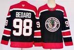 #98 CONNOR BEDARD CHICAGO BLACKHAWKS black hockey jersey