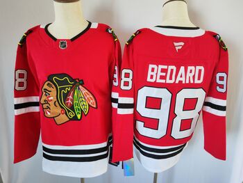 #98 CONNOR BEDARD CHICAGO BLACKHAWKS red hockey jersey MEN WOMEN YOUTH S-6XL SIZE