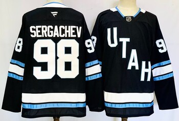 #98 SERGACHEV  Utah Hockey stitched hockey jersey-black MEN WOMEN YOUTH S-6XL SIZE