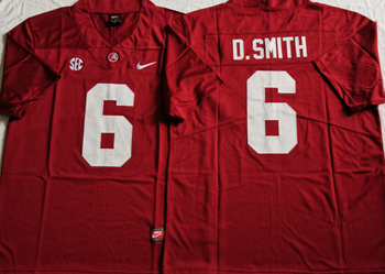Alabama Crimson Tide Red  6 D Football Jersey MEN WOMEN YOUTH S-6XL SIZE