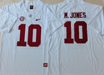 Alabama Crimson Tide White 10 M.JONES Football Jersey MEN WOMEN YOUTH S-6XL SIZE