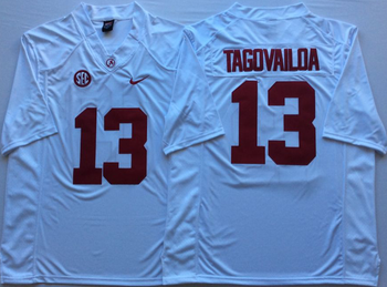 Alabama Crimson Tide White 13 TAGOVAILOA Football Jersey MEN WOMEN YOUTH S-6XL SIZE
