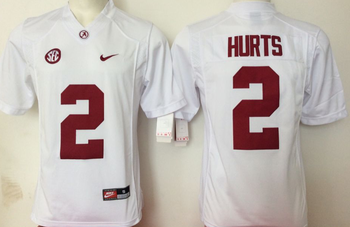 Alabama Crimson Tide White 2 Football Jersey MEN WOMEN YOUTH S-6XL SIZE