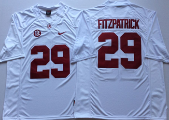 Alabama Crimson Tide White 29 FITZPATRICK Football Jersey MEN WOMEN YOUTH S-6XL SIZE
