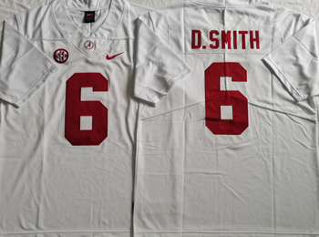 Alabama Crimson Tide White 6 D  Football Jersey MEN WOMEN YOUTH S-6XL SIZE