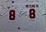 Alabama Crimson Tide White 8 METCHIE III Football Jersey MEN WOMEN YOUTH S-6XL SIZE