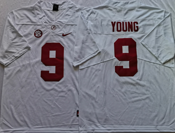 Alabama Crimson Tide White 9 YOUNG Football Jersey MEN WOMEN YOUTH S-6XL SIZE