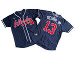 Atlanta Braves 13# Ronald Acuna Jr. Nike Navy Alternate Replica Player Name Jersey