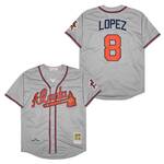 Atlanta Braves JAVIER LOPEZ 1995 retro Baseball Jersey grey men women youth size S-6XL