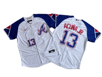 Atlanta Braves Ronald 13# Acua Jr. White City Connect Limited Player Jersey MEN WOMEN YOUTH S-6XL SIZE