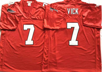 Atlanta Falcons Red(M&N) #7 VICK Mitchell & Ness Football Jersey Retro men women youth size S-6XL