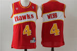 Atlanta Hawks #4 Spud Webb red mesh throwback fan edition jersey