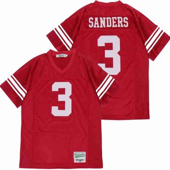 BARRY SANDERS #3 RED HIGH SCHOOL FOOTBALL JERSEY