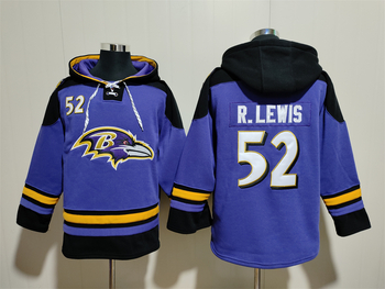 Baltimore Ravens 52# R. LEWIS stitched hoodie MEN WOMEN YOUTH S-6XL SIZE