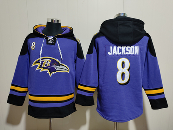 Baltimore Ravens 8# Lamar Jackson stitched hoodie MEN WOMEN YOUTH S-6XL SIZE