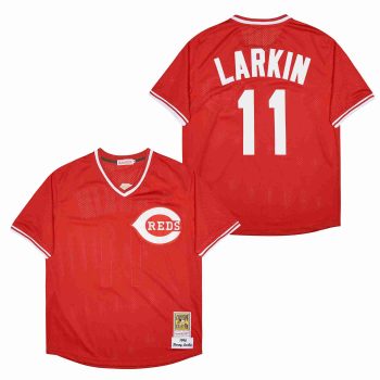 Barry Larkin Cincinnati Reds Jersey Mitchell & Ness red men women youth size S-6XL