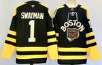 Boston Bruins Branded  Premium #1 Jeremy Swayman hockey jersey MEN WOMEN YOUTH S-6XL SIZE