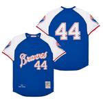 Braves #44 Hank Aaron Jersey Old Style Uniform blue men women youth size S-6XL