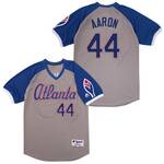 Braves #44 Hank Aaron Jersey Old Style Uniform grey Raglan men women youth size S-6XL