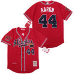Braves #44 Hank Aaron Jersey Old Style Uniform red Raglan men women youth size S-6XL