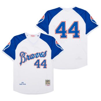 Braves #44 Hank Aaron Jersey Old Style Uniform white Raglan men women youth size S-6XL