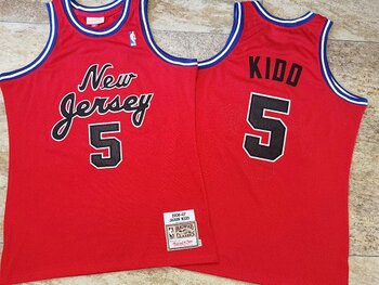Brooklyn Nets #5 JASON KIDD stitched basketball  Jersey 06 07 vintage red tight hydrangea MEN WOMEN YOUTH S-6XL SIZE