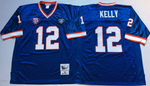 Buffalo Bills Blue #12 KELLY Mitchell & Ness Football Jersey Retro men women youth size S-6XL