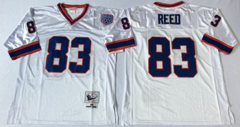 Buffalo Bills White #83 REED Mitchell & Ness Football Jersey Retro men women youth size S-6XL