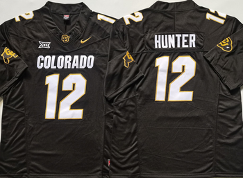 COLORADO BUFFALOES Black #12 HUNTER Football Jersey MEN WOMEN YOUTH S-6XL SIZE